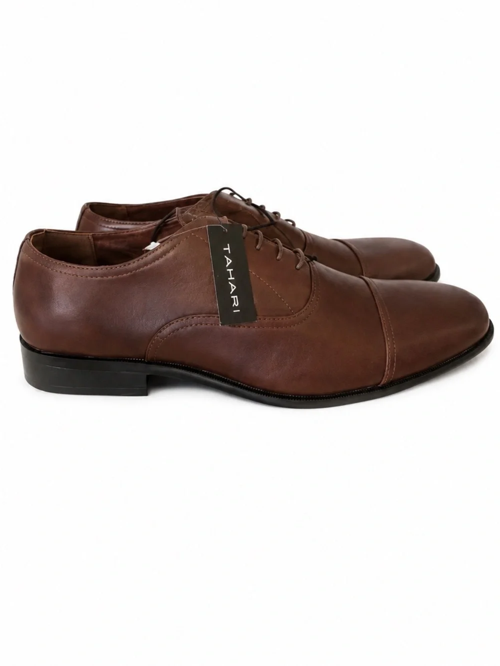 Tahari Nathan Cognac Leather Cap Toe Oxford Shoes Men’s 10 NWT